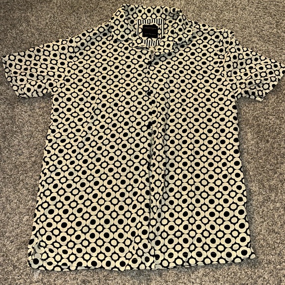 Small Love Shirt - White Flower Stalks on Black main image 1